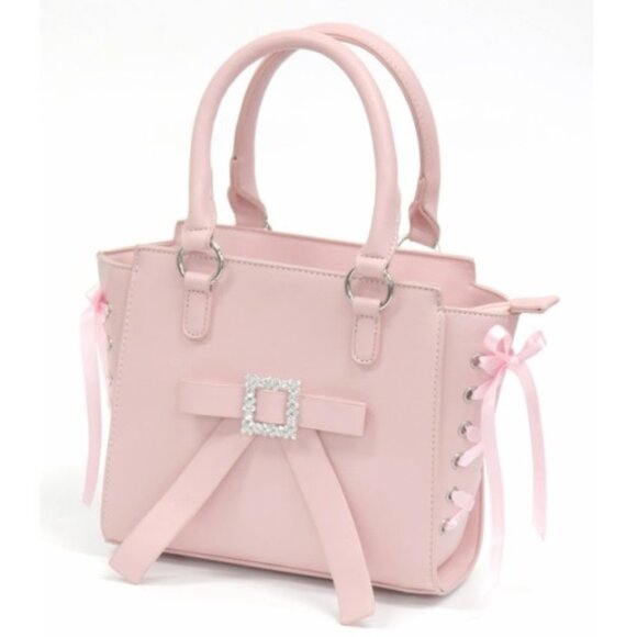 nwt ANK ROUGE Japan Pink Leather Bag with Bows Japanese Lolita Style Handbag - Picture 2 of 15